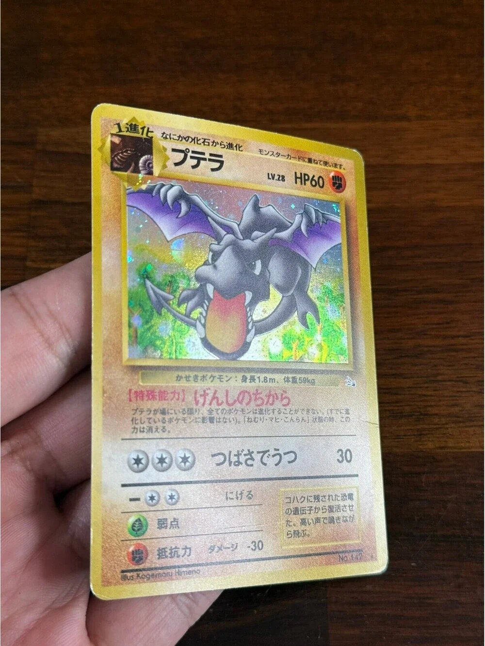 Japanese Holo fossil Aerodactyl No. 142